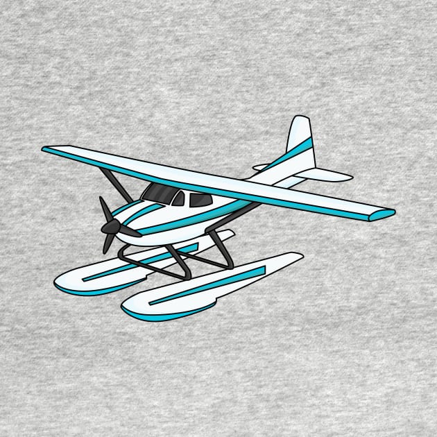 White blue seaplane illustration by Cartoons of fun